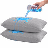 Set x2 protectores de almohada Terry gris impermeables 70x50 cm de algodón