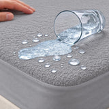 Protector de colchón semidoble gris impermeable terry 120x190 cm
