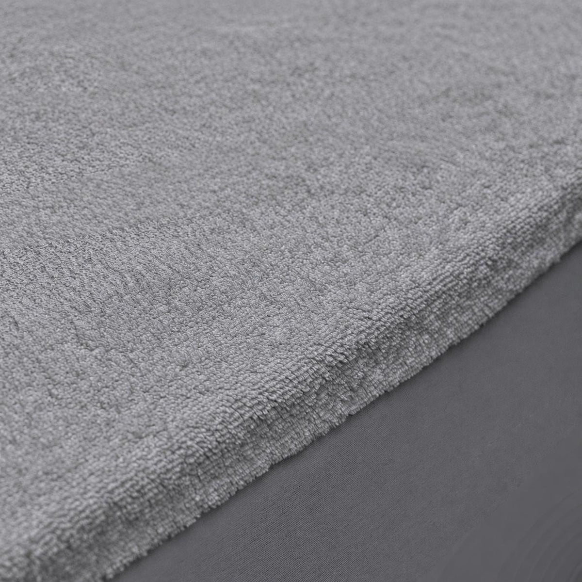Protector de colchón queen gris impermeable terry 160x190 cm