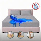 Combo protector de colchón sencillo gris impermeable 100x190 cm y protector de almohada Terry