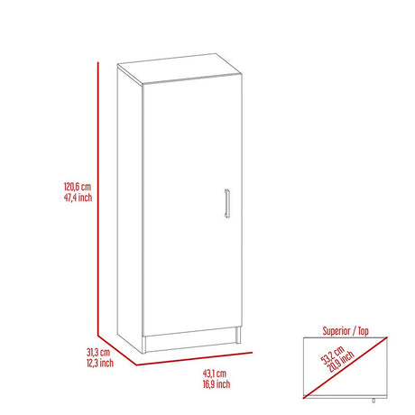 Alacena Balleria Blanco 43 cm con Una Puerta - Muebles Organizadores | Bylmo