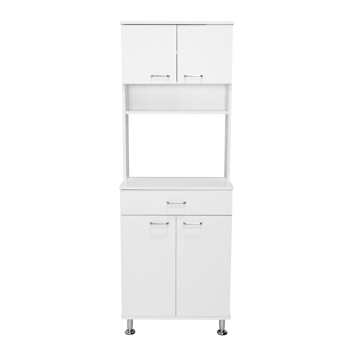 Alacena Della Blanco 60x169cm con Un Entrepaño y con Cuatro Puertas - Muebles Organizadores | Bylmo