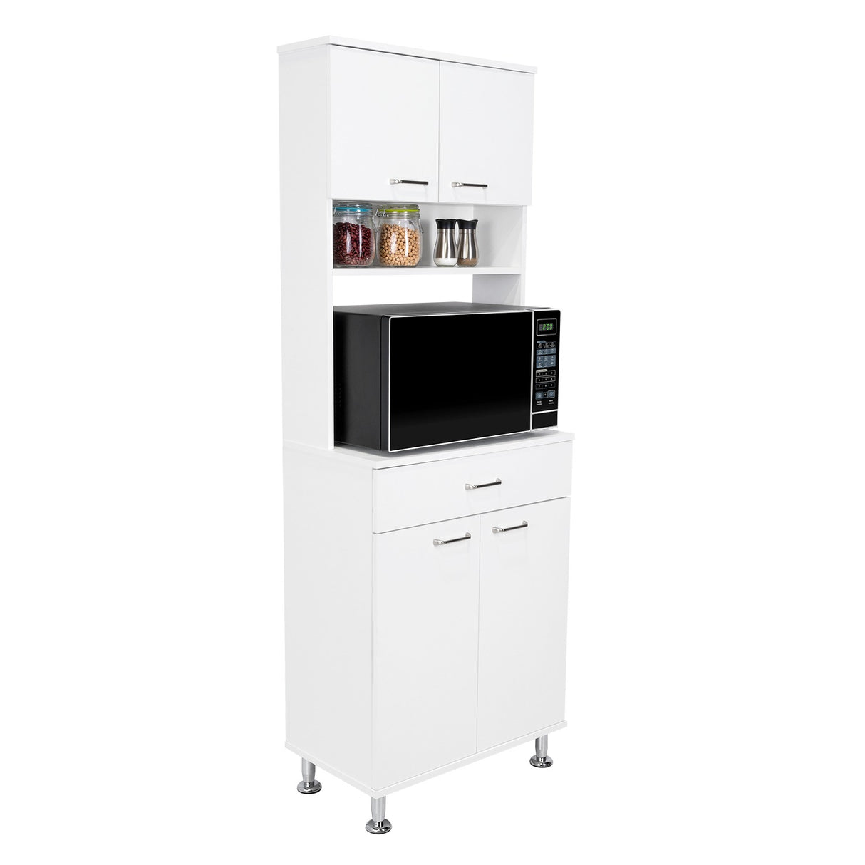 Alacena Della Blanco 60x169cm con Un Entrepaño y con Cuatro Puertas - Muebles Organizadores | Bylmo
