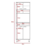 Alacena Della Blanco 60x169cm con Un Entrepaño y con Cuatro Puertas - Muebles Organizadores | Bylmo