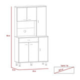 Alacena Della Blanco 90x169cm con Un Entrepaño y con Seis Puertas - Muebles Organizadores | Bylmo