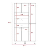 Alacena Della Blanco 90x169cm con Un Entrepaño y con Seis Puertas - Muebles Organizadores | Bylmo