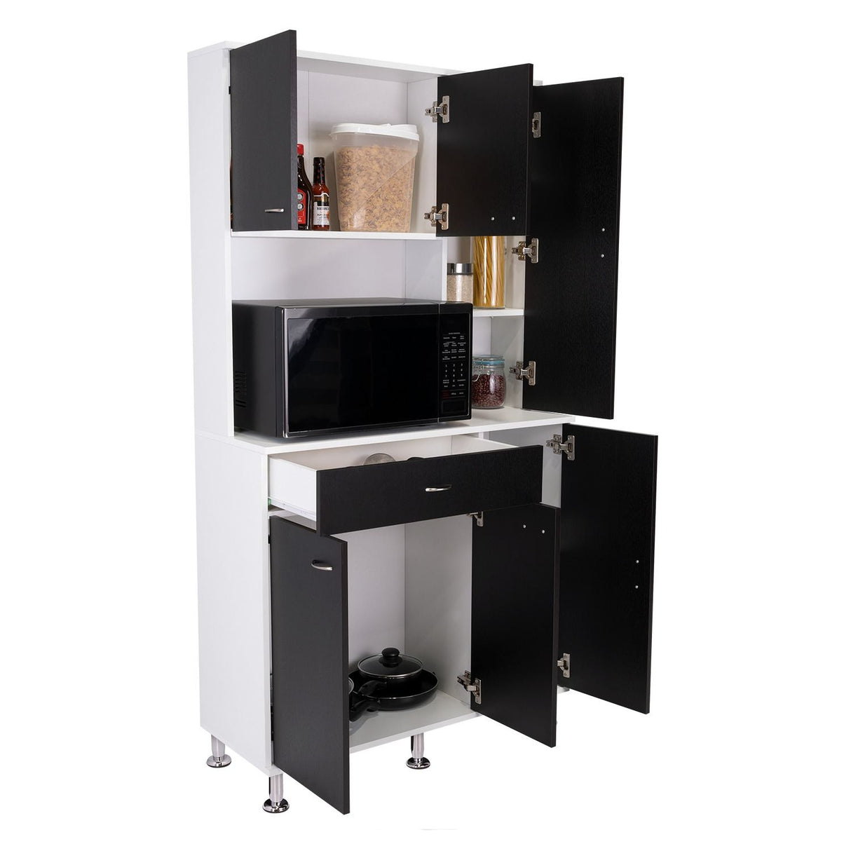 Alacena Della Blanco 90x169cm con Un Entrepaño y con Seis Puertas - Muebles Organizadores | Bylmo