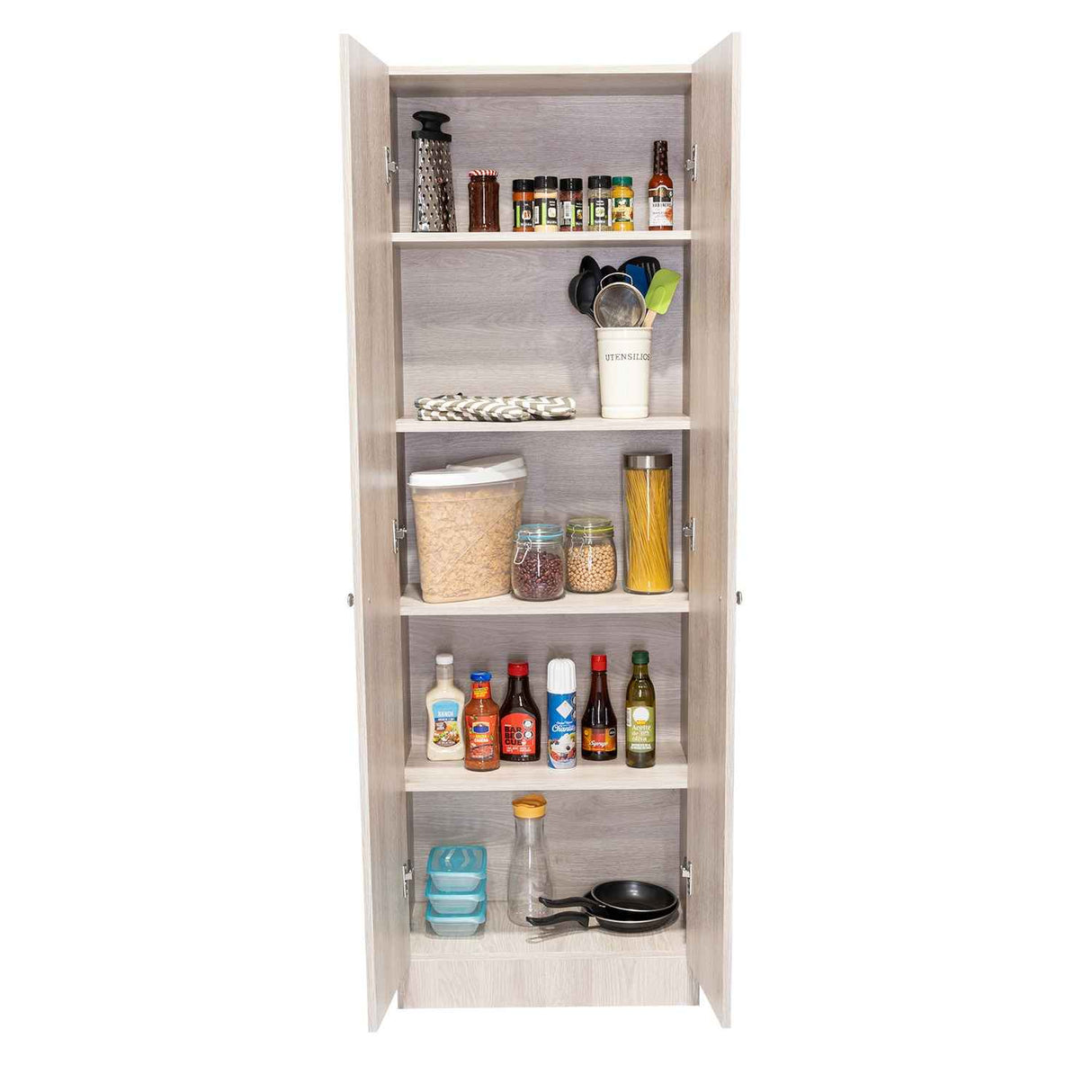 Alacena Flerbruk Ceniza 60 cm con Dos Puertas y Cuatro Entrepaños - Alacenas y Muebles Microondas | Bylmo