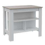 Mueble Auxiliar de Cocina Cala Plus Ceniza y Blanco 103x90cm con Dos Entrepaños y con Tres Comportamientos