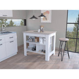 Mueble Auxiliar de Cocina Cala Plus Ceniza y Blanco 103x90cm con Dos Entrepaños y con Tres Comportamientos