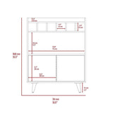 Bar Bora Rovere y Blanco 78.4x100cm con Tres Compartimientos y con Seis Portabotellas - Bares | Bylmo