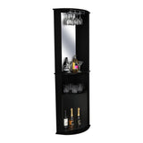 Bar Esquinero Chicago Wengue 190 cm con Colgadero de Copas y Almacenamiento - Bares | Bylmo