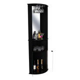 Bar Esquinero Chicago Wengue 190 cm con Colgadero de Copas y Almacenamiento - Bares | Bylmo
