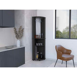 Bar Esquinero Chicago Wengue 190 cm con Colgadero de Copas y Almacenamiento - Bares | Bylmo