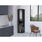 Bar Esquinero Chicago Wengue 190 cm con Colgadero de Copas y Almacenamiento - Bares | Bylmo