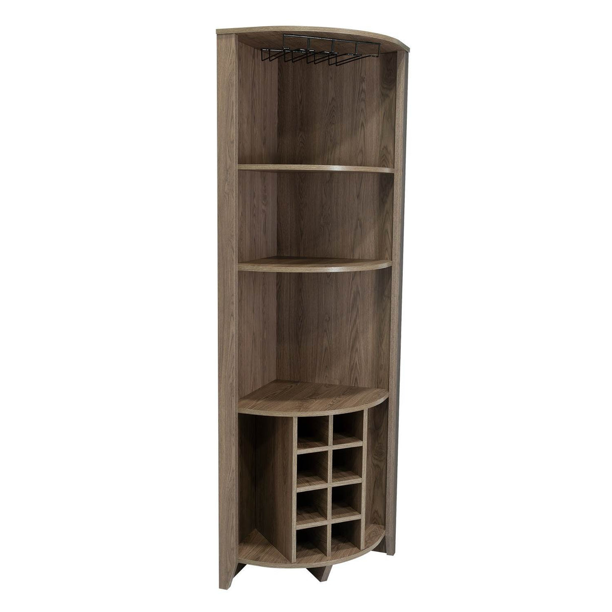 Bar Esquinero Esquinero Essential Coñac 49x181cm sin Cajones y con Diez Portabotellas - Bares | Bylmo