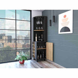 Bar Esquinero Kaia Wengue 45x180cm con Un Cajón y con Diez Portabotellas - Bares | Bylmo