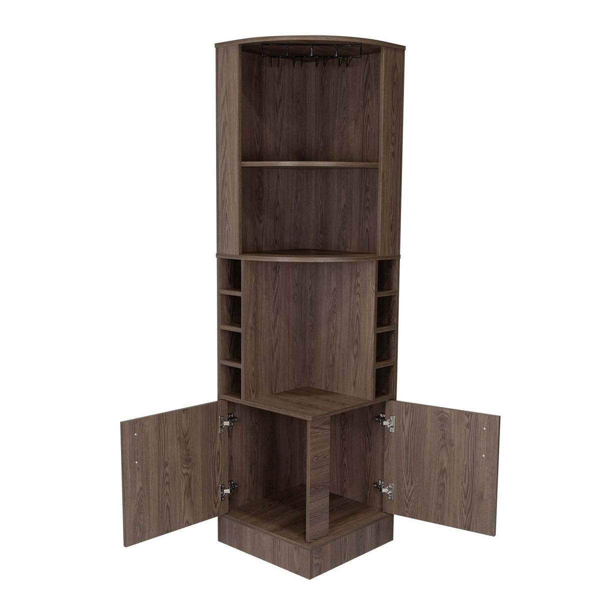 Bar Esquinero Esquinero Syrah Coñac 46.9x180.6cm con Un Cajón y con Ocho Portabotellas - Bares | Bylmo