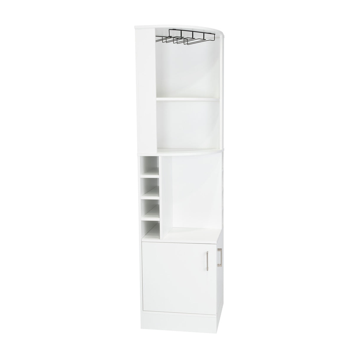 Bar Esquinero Esquinero Syrah Blanco 46.9x180.6cm con Un Cajón y con Ocho Portabotellas - Bares | Bylmo