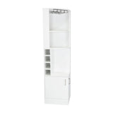 Bar Esquinero Esquinero Syrah Blanco 46.9x180.6cm con Un Cajón y con Ocho Portabotellas - Bares | Bylmo