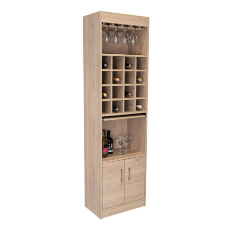 Bar Kava Rovere 51x180cm con Un Cajón y con Dieciséis Portabotellas - Bares | Bylmo
