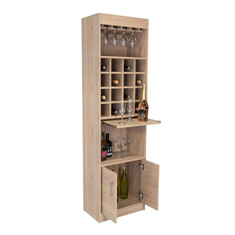 Bar Kava Rovere 51x180cm con Un Cajón y con Dieciséis Portabotellas - Bares | Bylmo