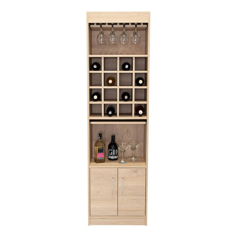 Bar Kava Rovere 51x180cm con Un Cajón y con Dieciséis Portabotellas - Bares | Bylmo