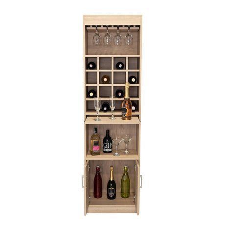 Bar Kava Rovere 51x180cm con Un Cajón y con Dieciséis Portabotellas - Bares | Bylmo