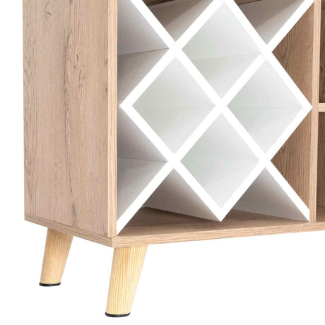 Bar Vithi Macadamia 120x73.6cm con Cinco Compartimientos y con Ocho Portabotellas - Bares | Bylmo