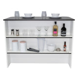 Barra de Cocina Fendi Blanco y Wengue 120x90cm con Dos Entrepaños y con Dos Comportamientos