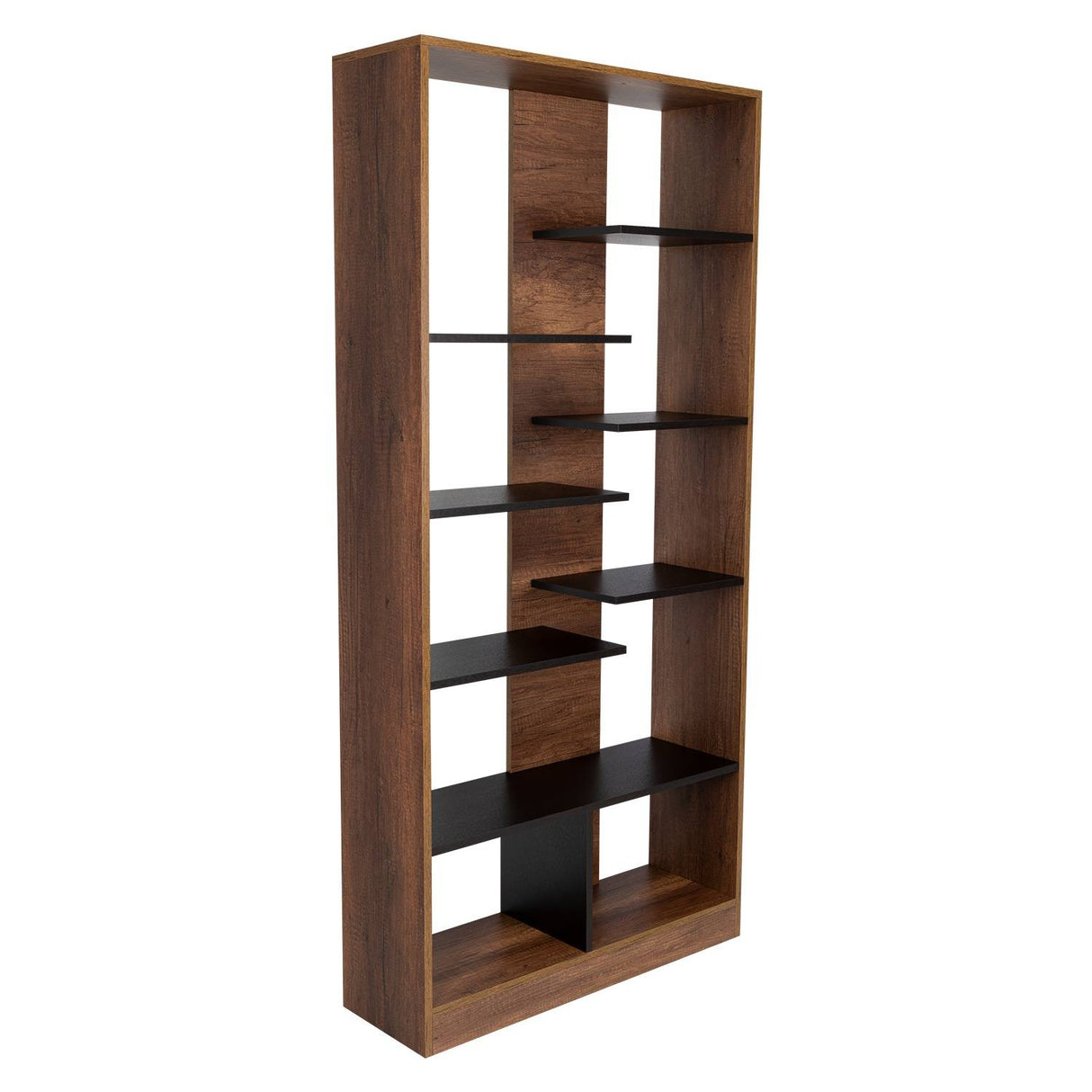 Biblioteca Classic Vedra Wengue y Caramelo 80x170cm con Dos Compartimientos - Bibliotecas | Bylmo