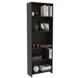 Biblioteca Lisa Wengue 62x180cm con Cinco Compartimientos