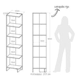 Biblioteca Ragnar Blanco 41.5x179.4cm con Cinco Compartimientos - Bibliotecas | Bylmo