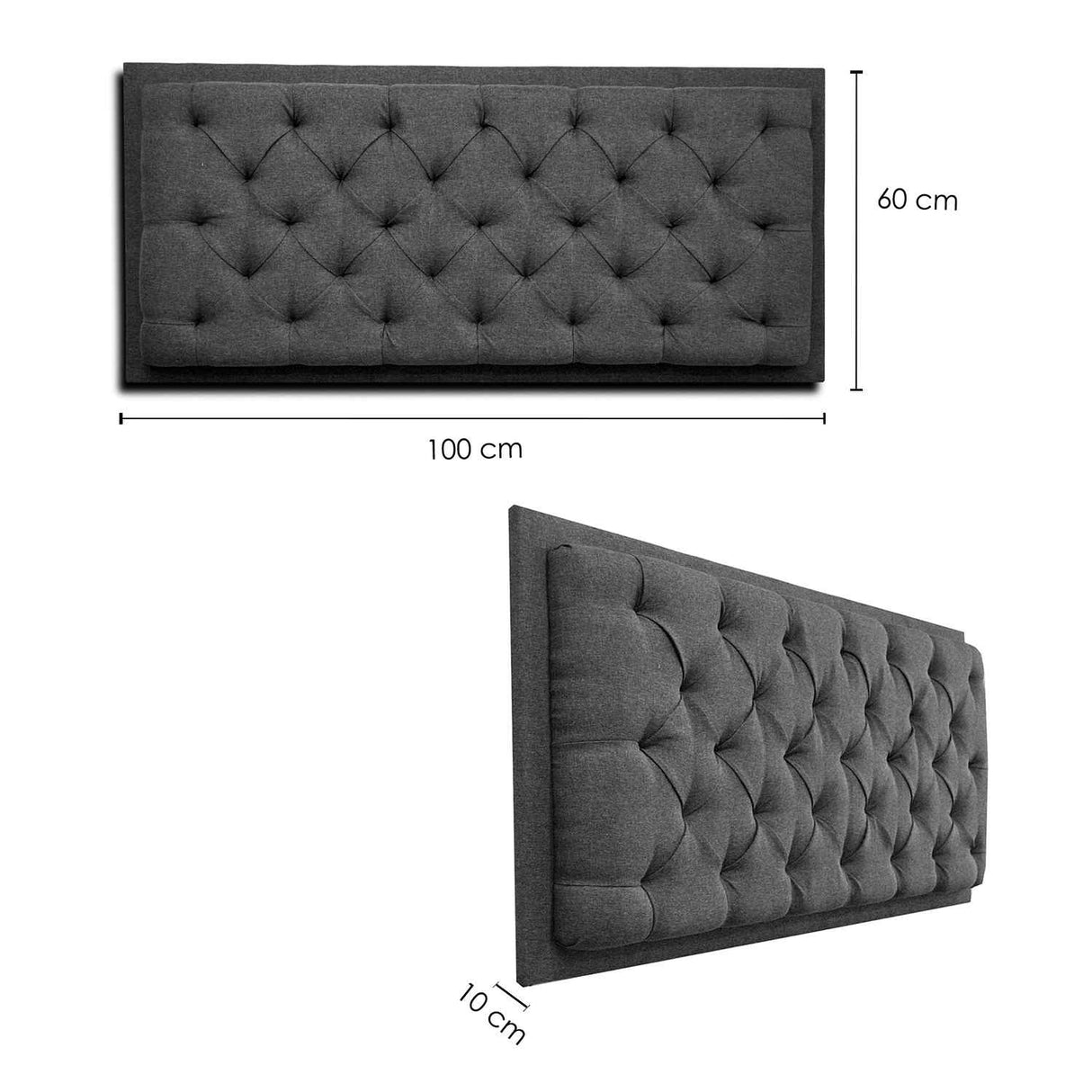 Cabecero Flotante Dreamer Sencilla 100 cm Gris Tela Resistente