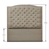Cabecero Lawrence Camel 100x160cm Abullonado para Cama Sencilla
