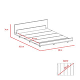 Cama Kaia Rovere 160x52cm para Colchón Doble 140 X 190 Cm con Cabecero - Camas | Bylmo