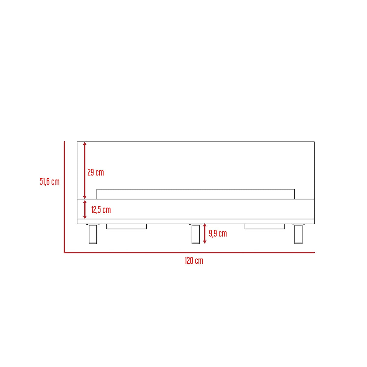 Cama Kaia Miel 120x52cm para Colchón Semidoble 120 X 190 Cm con Cabecero - Camas y Cabeceros | Bylmo