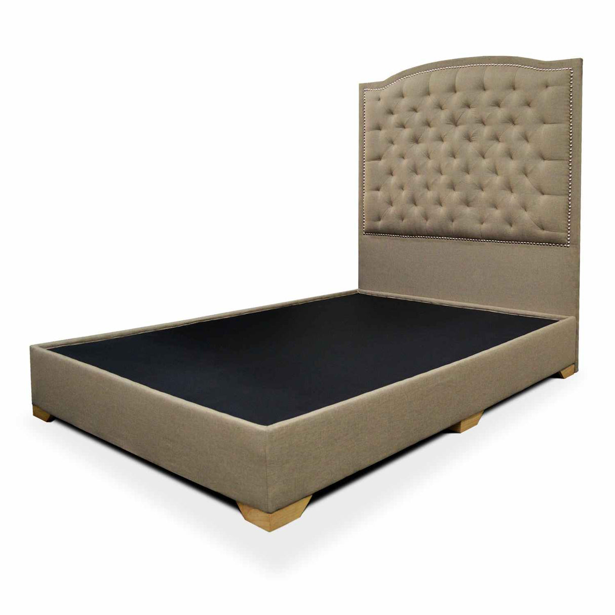 Base Cama Lawrence Camel 140x30cm para Colchón Doble 140 X 190 Cm con Cabecero