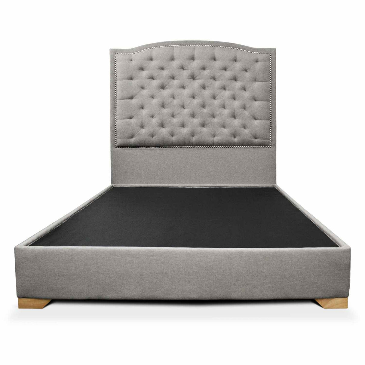Base Cama Lawrence Gris 140x30cm para Colchón Doble 140 X 190 Cm con Cabecero