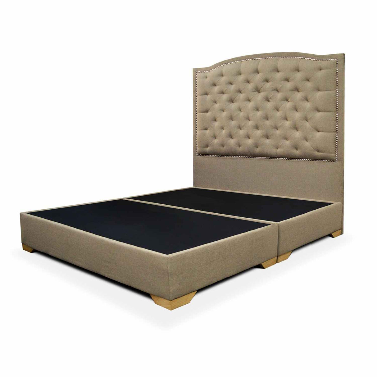 Base Cama Lawrence Camel 200x30cm para Colchón King 200 X 200 Cm con Cabecero