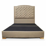 Base Cama Lawrence Camel 160x30cm para Colchón Queen 160 X 190 Cm con Cabecero
