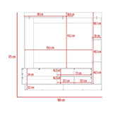 Centro de Entretenimiento Doha Taupe 180x180cm Para TV Hasta 60 Pulgadas con Un Cajón y con Ranuras para Cables - Muebles de TV | Bylmo