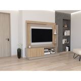 Centro de Entretenimiento Doha Taupe 180x180cm Para TV Hasta 60 Pulgadas con Un Cajón y con Ranuras para Cables - Muebles de TV | Bylmo