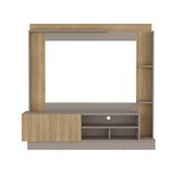 Centro de Entretenimiento Doha Taupe 180x180cm Para TV Hasta 60 Pulgadas con Un Cajón y con Ranuras para Cables - Muebles de TV | Bylmo