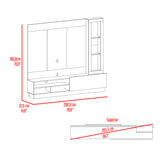 Centro de Entretenimiento Yakarta Taupe 200x180cm Para TV Hasta 70 Pulgadas con Un Cajón y con Ranuras para Cables - Muebles de TV | Bylmo