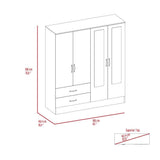 Closet Bolton Wengue 120x180.6cm con 2 Cajones con 4 Entrepaños con Espejo