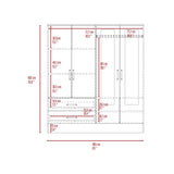 Closet Bolton Wengue 120x180.6cm con 2 Cajones con 4 Entrepaños con Espejo