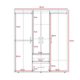 Closet Bariloche Eco Wengue 150 cm con Cuatro Puertas Y Dos Cajones - Closets | Bylmo