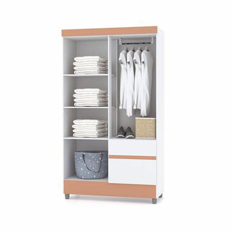 Closet Bonic Blanco y Salmón 102.6x181cm con 1 Cajones con 3 Entrepaños - Closets | Bylmo