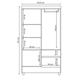 Closet Bonic Marron 102.6x181cm con 1 Cajones con 3 Entrepaños - Closets | Bylmo